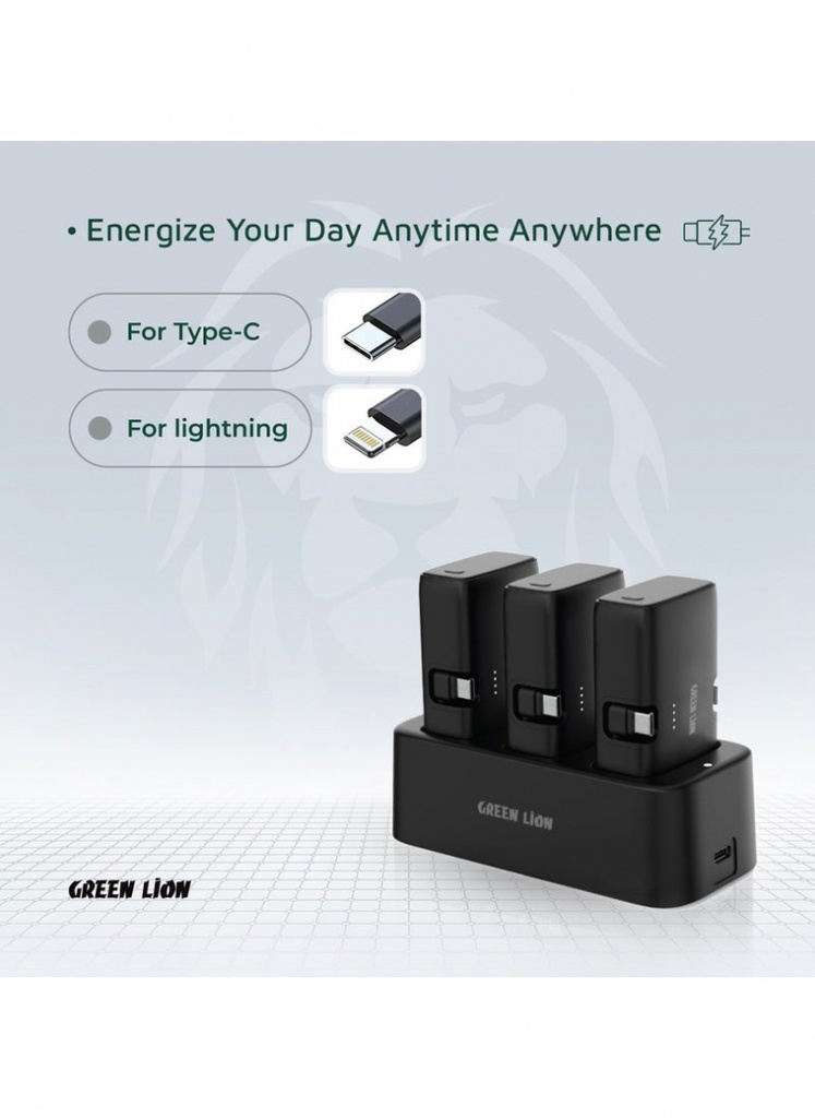 Green Lion 3 In 1 Power Bank Station #GN3IN1PB5KBK