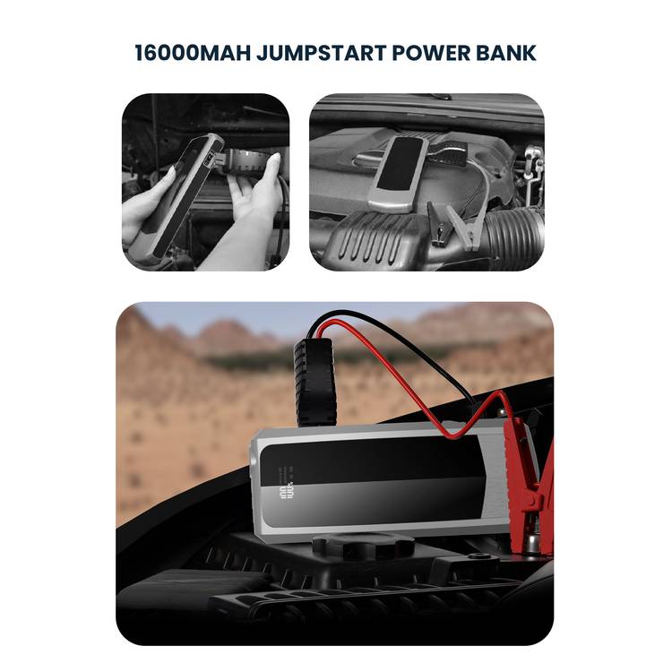 Powerology Jumpstart  Powerbank 16000mAh PD 18W QC3.0 1200A 6L