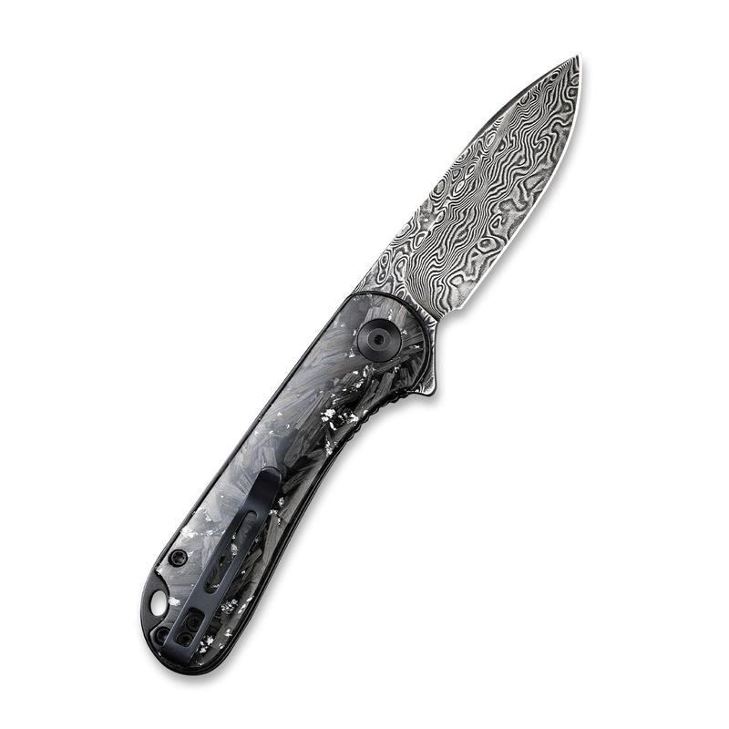 CIVIVI Elementum Shredded CF and Silver Damascus #C907C-DS2