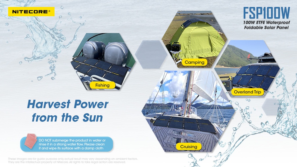 Nitecore FSP100 - 100W Waterproof Foldable Solar Panel Charger #FSP100W 