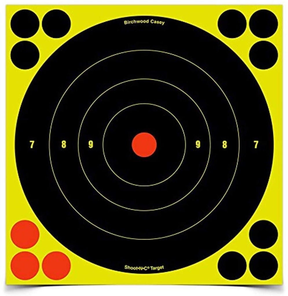 Birchwood Casey Shoot-NC 8in Bulls Eye Target 30ps #BDC34825